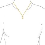 Traditional Nautical 14K Yellow Gold Boat Anchor Pendant Necklace 16 Inch Chain - Image 3