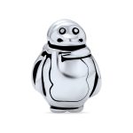 Cute Fat Cartoon Christmas Charm Bead Snowman Penguin Sterling Silver Bracelet