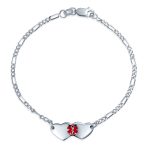 Dainty Heart Shape Red Medical Identification Blank ID Bracelet .925 Sterling Silver Wrist 6 -7 Inch - Image 40