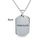 Medical ID Dog Tag Stainless Pendant Necklace 20 Inch - Image 48