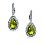 Classic 7CT Aqua Blue Cubic Zirconia CZ Large Teardrop Earrings Hinge Clip Closure - Image 13