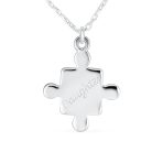 Best Friends 2 PC Set Puzzle Word Mother Daughter Pendant Necklace .925 Sterling Silver - Image 3