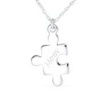 Best Friends 2 PC Set Puzzle Word Mother Daughter Pendant Necklace .925 Sterling Silver - Image 4