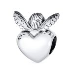 Personalized Initial Alphabet Bead Charm Fairy Angel Wings Heart Sterling Silver - Image 2