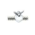 Personalized Initial Alphabet Bead Charm Fairy Angel Wings Heart Sterling Silver - Image 3