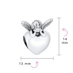 Personalized Initial Alphabet Bead Charm Fairy Angel Wings Heart Sterling Silver - Image 4