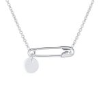 Solidarity Round Circle Sideways Safety Pin Pendant Necklace Sterling Silver - Image 26