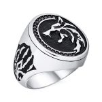 Mens Stainless Viking Warrior Wolf Head Ring or Pendant Men