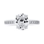 Classic 3CT CZ Oval Solitaire Engagement Ring Cubic Zirconia Pave Filigree Band Sterling Silver - Image 2