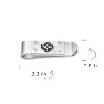 Black Whirling Symbol Blade Ninja Star Money Clip Credit Card Stainless Steel - Image 4