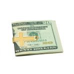 Christian Fleur de Lis Cross Money Clip Credit Card Holder Silver Gold Tone - Image 5