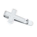 Christian Fleur de Lis Cross Money Clip Credit Card Holder Silver Gold Tone - Image 2