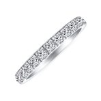 Cubic Zirconia Cocktail Statement Ring: Clear CZ Half Eternity Wedding Band