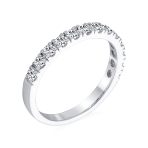 Cubic Zirconia Cocktail Statement Ring: Clear CZ Half Eternity Wedding Band - Image 2