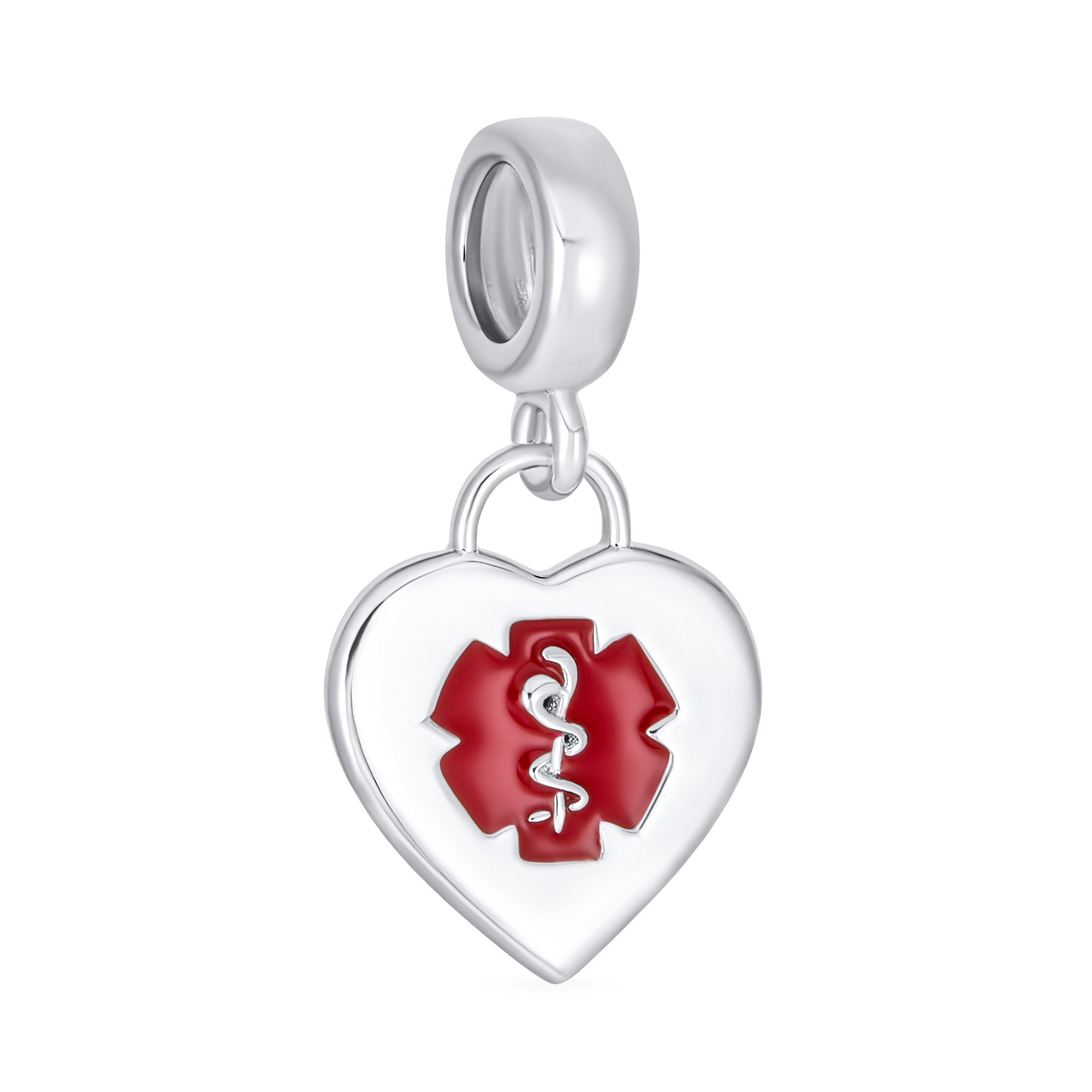 personalize-heart-medical-id-dangle-pbx-hsd-3028-az_01 Heart Shape Medical ID Dangle Charm Bead Sterling Silver for European Bracelet - Image 1