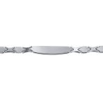 Set of 2 Leaf Link Chain Red ID Bracelet for Men Silver Stainless Steel 7.5 Inch - Image 5