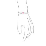 Set of 2 Leaf Link Chain Red ID Bracelet for Men Silver Stainless Steel 7.5 Inch - Image 6