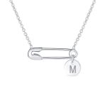 Solidarity Round Circle Sideways Safety Pin Pendant Necklace Sterling Silver - Image 13
