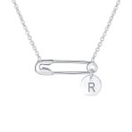 Solidarity Round Circle Sideways Safety Pin Pendant Necklace Sterling Silver - Image 18