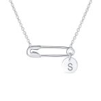 Solidarity Round Circle Sideways Safety Pin Pendant Necklace Sterling Silver - Image 19