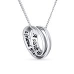 Eternal Circle Inspirational Saying Sister Bond Pendant Necklace Sterling Silver - Image 2