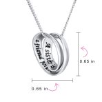Eternal Circle Inspirational Saying Sister Bond Pendant Necklace Sterling Silver - Image 5
