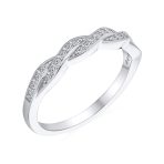 Intertwined Twist Half Eternity Pave CZ Infinity Band Ring Sterling Silver - Image 2