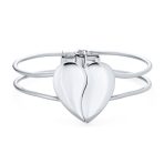Romantic Friendship Love Split Heart Bracelet Bangle Cuff Bracelet