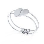 Romantic Friendship Love Split Heart Bracelet Bangle Cuff Bracelet - Image 2
