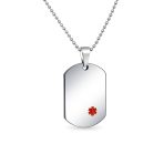 Medical ID Dog Tag Stainless Pendant Necklace 20 Inch - Image 27