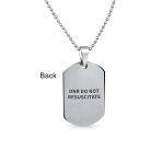 Medical ID Dog Tag Stainless Pendant Necklace 20 Inch - Image 37
