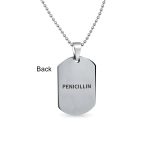 Medical ID Dog Tag Stainless Pendant Necklace 20 Inch - Image 39