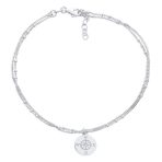 Nautical Compass Anklet Ankle Bracelet Sterling Silver 9-10 Inch - Image 2