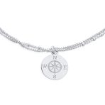 Nautical Compass Anklet Ankle Bracelet Sterling Silver 9-10 Inch - Image 3