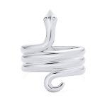 Egyptian Snake Silver Ring Band for Garden Animal Pet Reptile Lovers