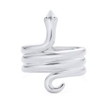 Egyptian Snake Silver Ring Band for Garden Animal Pet Reptile Lovers