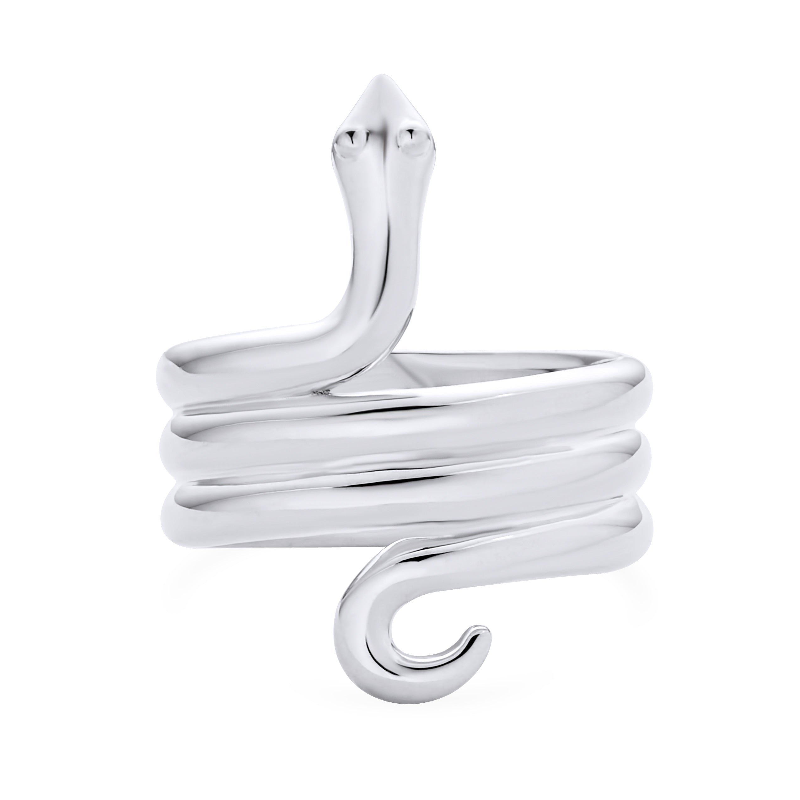 personalize-reptile-stack-snake-ring-srn-s808310r_01 Egyptian Snake Silver Ring Band for Garden Animal Pet Reptile Lovers - Image 1