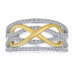 Romantic CZ Accent Cocktail Statement Ring with Twisting Bands Sterling Silver