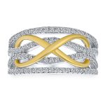 Romantic CZ Accent Cocktail Statement Ring with Twisting Bands Sterling Silver