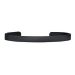Unisex Black Plated Stainless Steel Cuff Bracelet Slender Stackable Bangle - Image 2