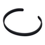 Unisex Black Plated Stainless Steel Cuff Bracelet Slender Stackable Bangle - Image 4