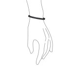 Unisex Black Plated Stainless Steel Cuff Bracelet Slender Stackable Bangle - Image 6