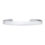 Unisex Black Plated Stainless Steel Cuff Bracelet Slender Stackable Bangle