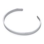 Unisex Black Plated Stainless Steel Cuff Bracelet Slender Stackable Bangle - Image 3