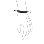 Black ID Bracelet with Braided Rope Cord and Stainless Plate - Image 3