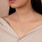 Religious INRI Jesus Crucifix Cross Necklace Pendant .925 Sterling Silver 18 Inch - Image 3