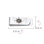 Wide Biker Jewelry Gothic Pirate Skull Money Clip Card Holder Stainless Steel - Image 4
