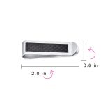 Two Tone Black Weave Carbon Fiber Money Clip Card Holder for Men - Gift for Dad - Image 4