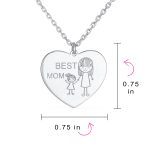 Mother Day Mother Daughter Words Best Mom Heart Pendant .925 Sterling Silver - Image 4
