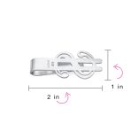 Dollar Sign Money Clip Card Holder for Men Brushed Silver Stainless Steel - Image 4